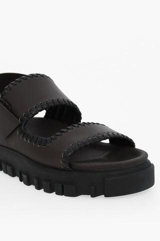 Leather TWEITA Sandals with Golden Buckle 4cm