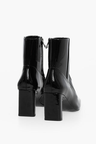 Patent Leather D-MILLENIA Square Toe Booties Heel 7.5cm