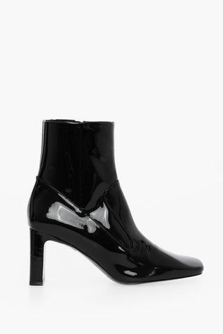 Patent Leather D-MILLENIA Square Toe Booties Heel 7.5cm