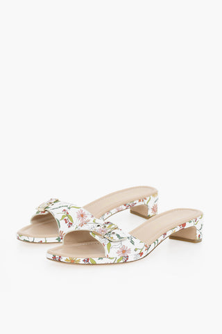 Floral Patterned Leather GAZEBO Sandals Heel 4.5cm