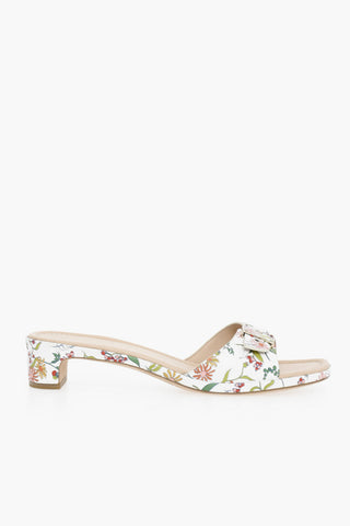 Floral Patterned Leather GAZEBO Sandals Heel 4.5cm