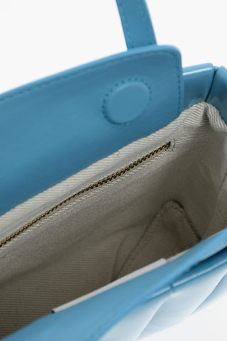 Patent Faux Leather Pleated Tote Bag