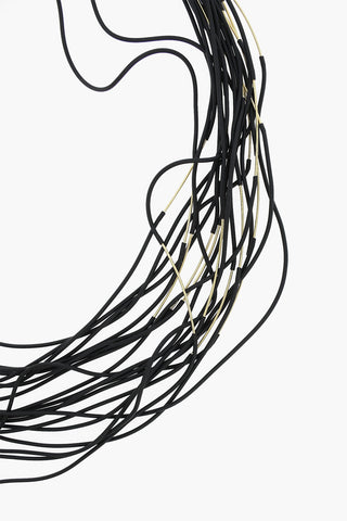 Multi-strand Necklace with Golden Details