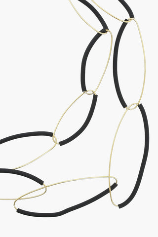 Two-Tone Metal and Pvc Long Necklace
