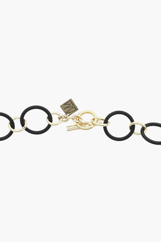 Two-Tone Metal and Pvc Long Necklace