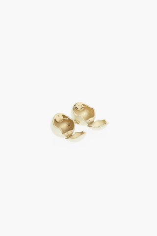 Round Metal Earrings with Resin Finish