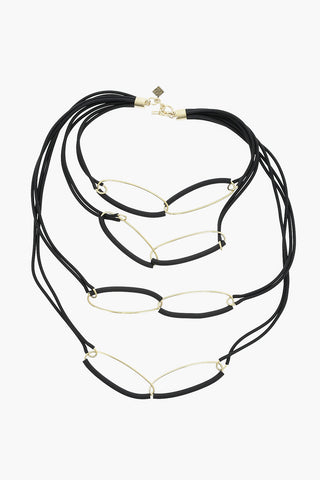 Multi-strand Necklace with Golden Details