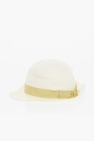Straw Panama Hat with Contrasting Band