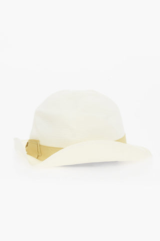 Straw Panama Hat with Contrasting Band