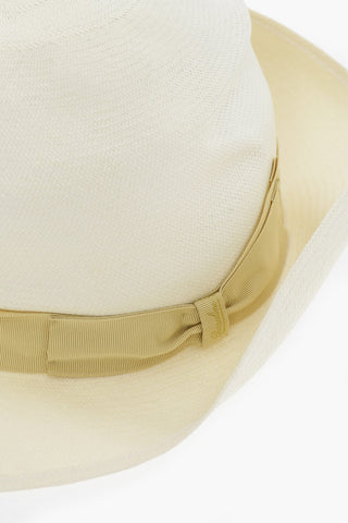 Straw Panama Hat with Contrasting Band