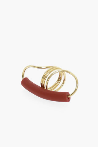 Anello Full Finger in Metallo con Dettaglio in Pvc