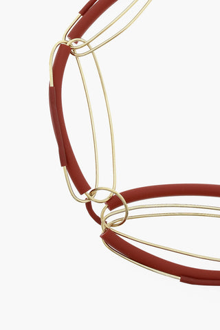 Collana Bicolore con Elementi in Metallo e Pvc