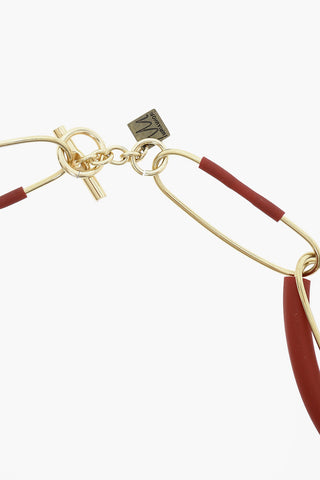 Collana Bicolore con Elementi in Metallo e Pvc