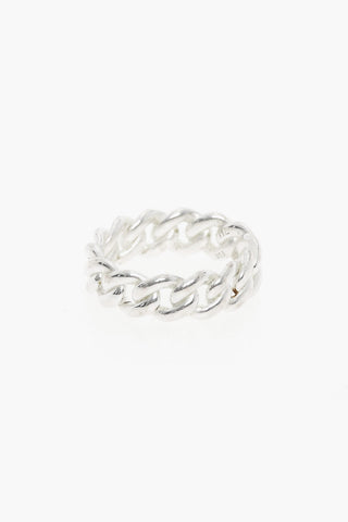 Silver ROUND CURB Ring