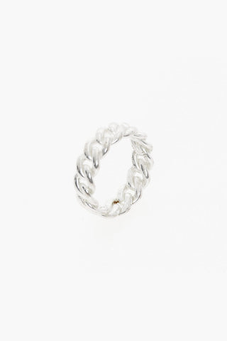 Silver ROUND CURB Ring