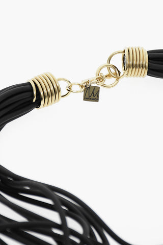 Pvc Multi Strand Necklace with Golden Metal Details