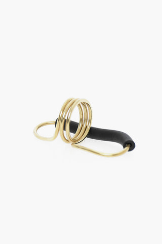 Anello Full Finger in Metallo con Dettaglio in Pvc