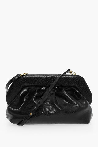 Python Effect Faux Leather Clutch with Magnetic Closure