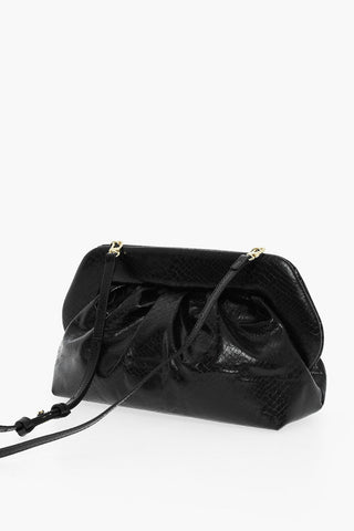 Python Effect Faux Leather Clutch with Magnetic Closure