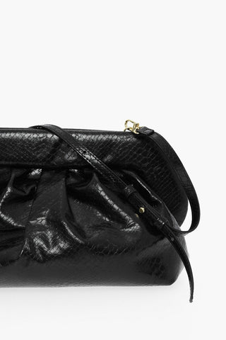 Python Effect Faux Leather Clutch with Magnetic Closure