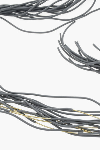 Wrap Necklace with Metal and Pvc Elements