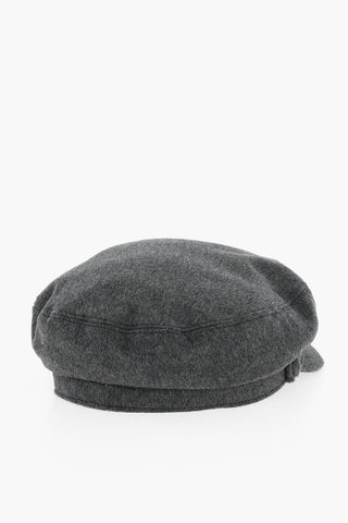 Solid Color Virgin Wool Newsboy Hat