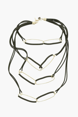 Multi-strand Necklace with Golden Details