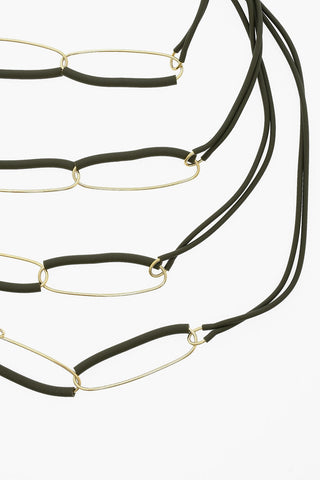 Multi-strand Necklace with Golden Details