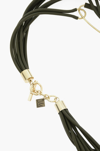 Multi-strand Necklace with Golden Details