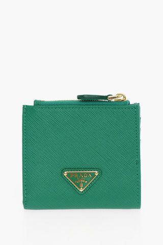 Saffiano Leather Wallet with Golden Logo