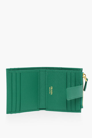 Saffiano Leather Wallet with Golden Logo