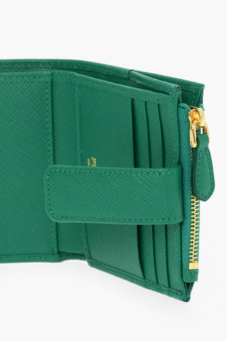 Saffiano Leather Wallet with Golden Logo