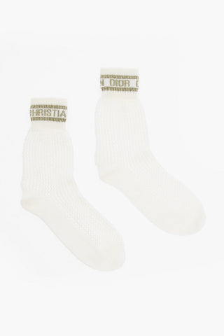Perforated Socks with Lurex Detail