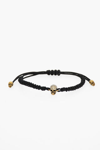 Adjustable PAVE SKULL Bracelet with Rhinestone Charm