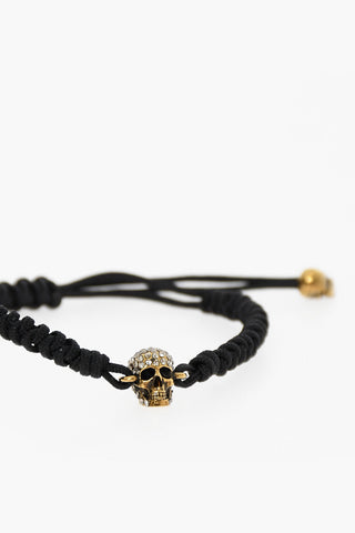 Adjustable PAVE SKULL Bracelet with Rhinestone Charm