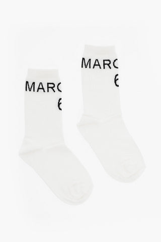 MM6 Solid Color Socks with Contrasting Logo