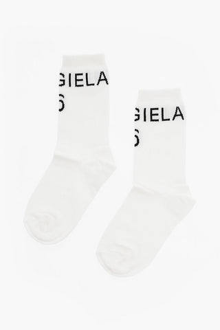 MM6 Solid Color Socks with Contrasting Logo