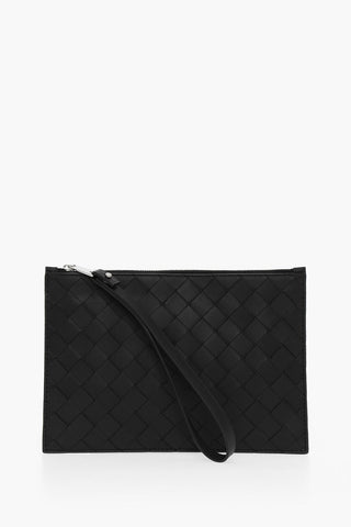 Braided Leather BILL Pouch with Zip Closure