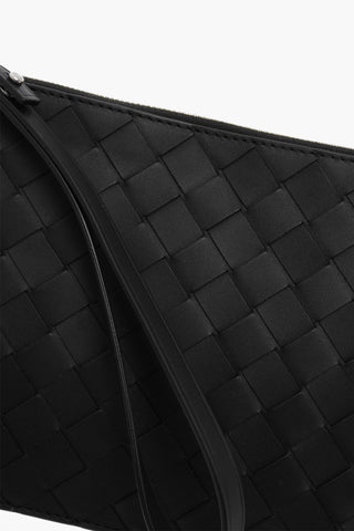 Braided Leather BILL Pouch with Zip Closure