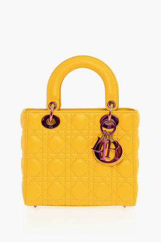 Quilted Leather LADY DIOR Bag with Removable Shoulder Strap and Logo Charm