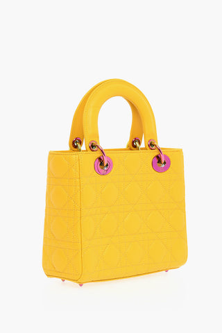 Quilted Leather LADY DIOR Bag with Removable Shoulder Strap and Logo Charm