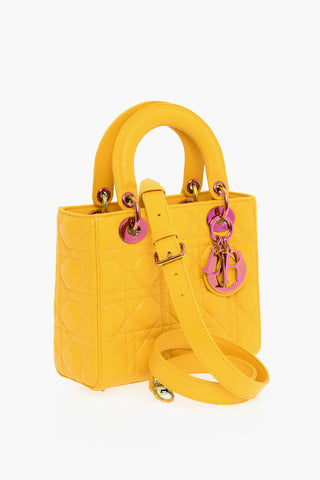 Quilted Leather LADY DIOR Bag with Removable Shoulder Strap and Logo Charm