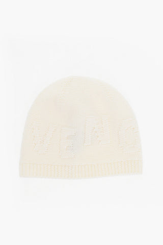Solid Color Wool Beanie with Embroidered Logo