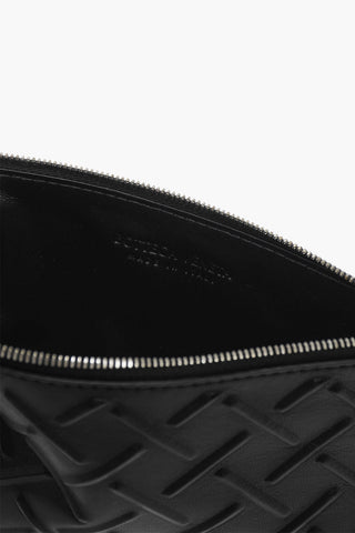 Leather Pochette with Embossed Pattern