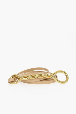Leather Double Belt with Knot Closure