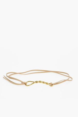 Leather Double Belt with Knot Closure