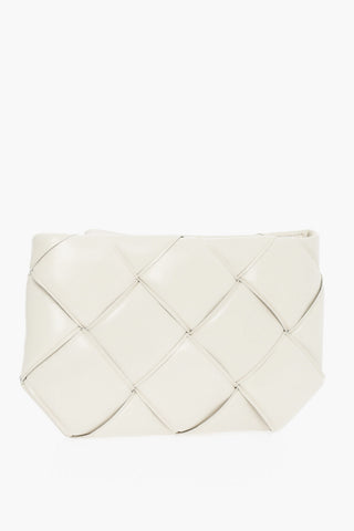 Pochette in Pelle Intrecciata con Zip