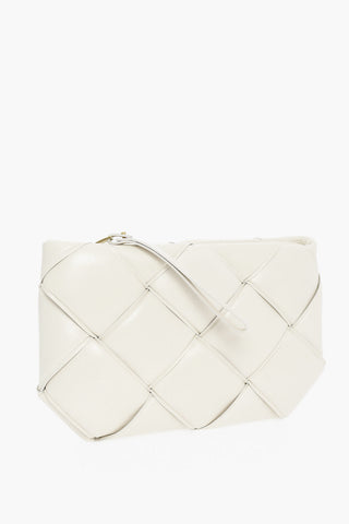 Pochette in Pelle Intrecciata con Zip