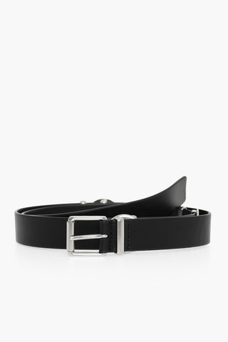 Leather FRENCH Belt with Metal Applications