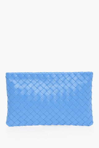 Woven Leather Pochette with Zip